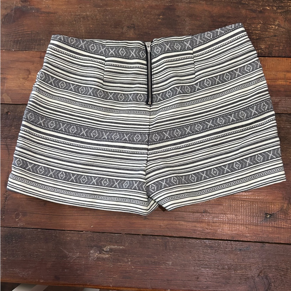 Jolt Black and White Striped Women Shorts